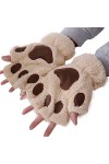 Mitaine Femme Hiver Mitaine Patte de Chat Gants Peluche Fille Moufle Demi-Doigt Doux Et Confortables Gants Mignon Gants Polai