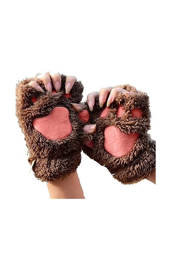 Mitaines Mitaines Mitaines Femme Fille Peluche Demi-Gants Épais Chaud Gants Gants Gants Gants Gants Gants Gants Gants Gants A