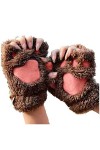 Mitaines Mitaines Mitaines Femme Fille Peluche Demi-Gants Épais Chaud Gants Gants Gants Gants Gants Gants Gants Gants Gants A