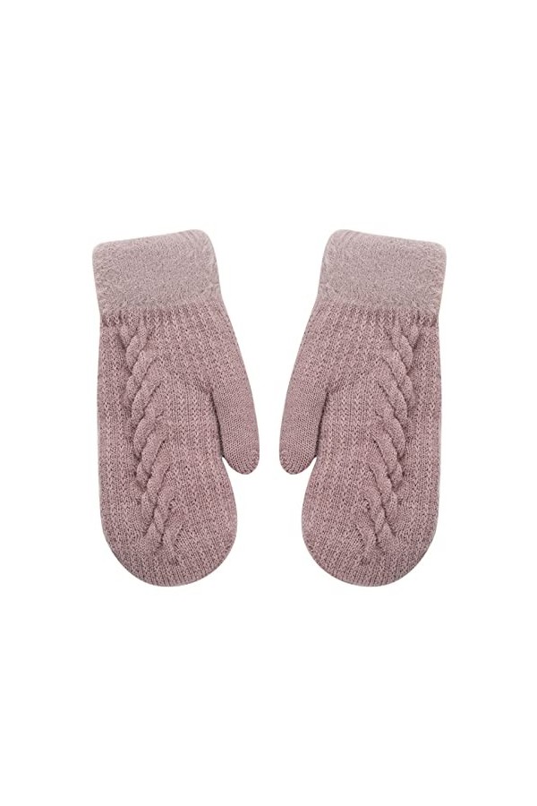 Moufles pour femme et homme - Gants dhiver pour temps froid - Moufles épaisses en peluche thermique - Mitaines chaudes conve