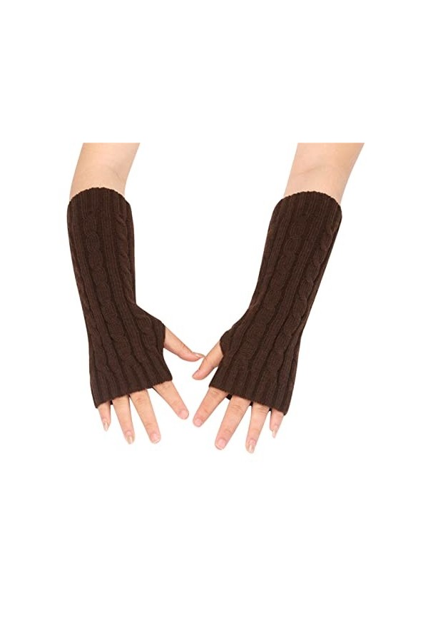 NIUREDLTD Mitaines Mitaines Poignet Gants Tricot Manches pour Femmes Hiver Chaud Unisexe pour Moufles Taille Unique, café, ta