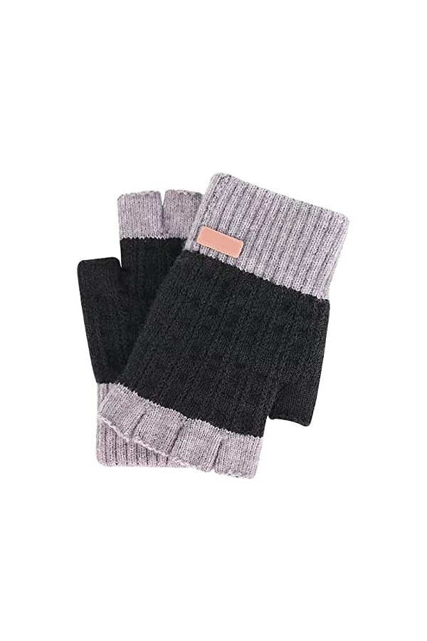 Gants mitaines pour tout-petits - Gants chauds en tricot avec velours épais pour homme et femme - Moufles pour lhiver chaud 