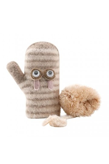 DUHGBNE Moufles coupe-vent et gants pour enfants chauds et mignons en peluche épaisse pour femmes par temps froid kaki, tail