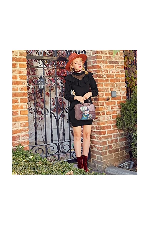 NICOLE&DORIS élégant Femme Sacs à Main Bandoulière Crossbody Bag Sacs portés Main Tote Sacs portés épaule Messenger Bag PU Ro