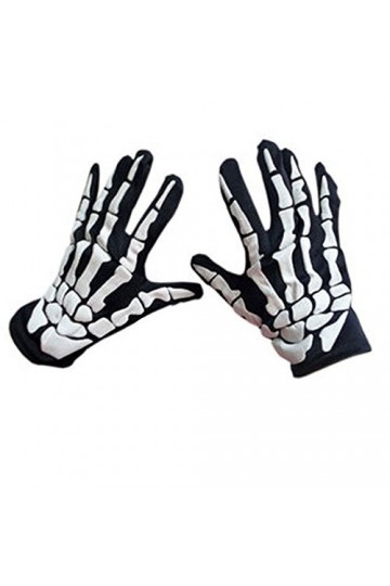 Bone Goth Gants squelette complets pour course dHalloween Gants dhorreur Gants moufles pour femme par temps froid