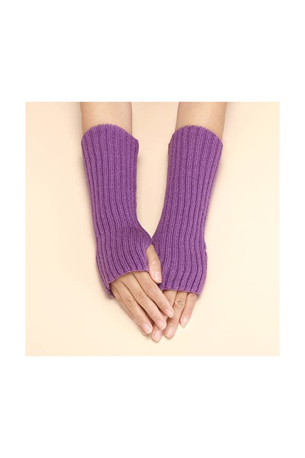 Mitaines pour femmes douces et extensibles moufles à manches longues élastiques demi-doigts gants femmes chauffe-pouls hiver,