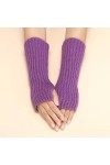 Mitaines pour femmes douces et extensibles moufles à manches longues élastiques demi-doigts gants femmes chauffe-pouls hiver,