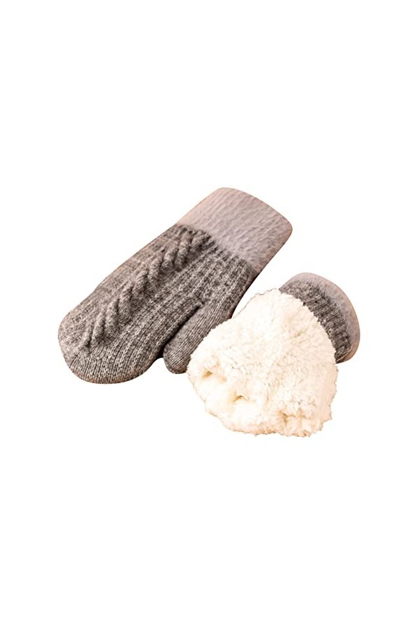 LOIJMK Moufles dhiver en tricot imitation flocon de neige doublées pour femme, Rose, taille unique