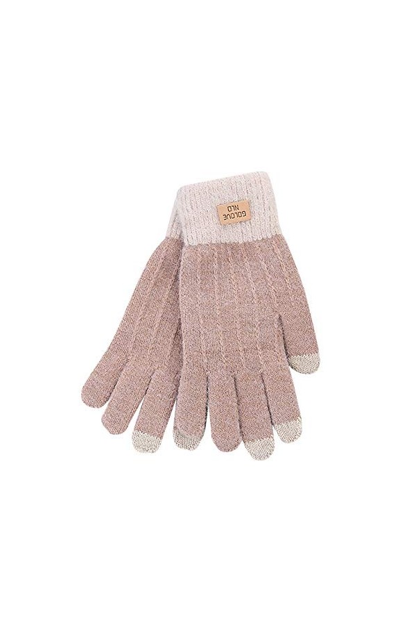 Gants mitaines pour femmes par temps froid, gants tricotés coupe-vent en laine épaisse pour homme extérieur écran tactile vel