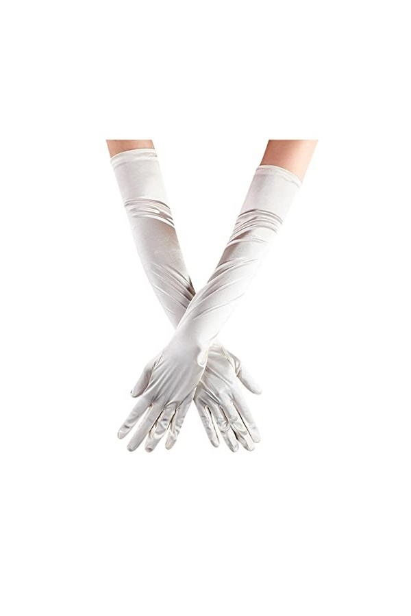 Gants en satin pour femme - Gants de fête de mariage, bal de fin dannée - Gants longs pour homme - Chaud pour lhiver, Z1-be