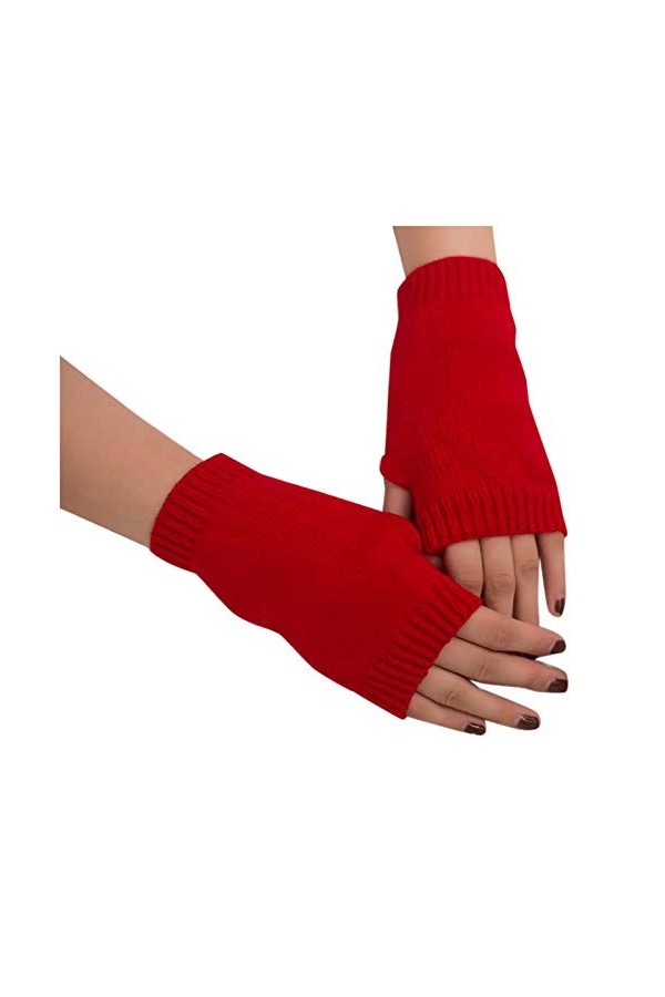 Mitaines dhiver Mitaines sans doigts tricotées Mitaines tricotées sans doigts Gants tricotés dhiver chauds femmes sans doig