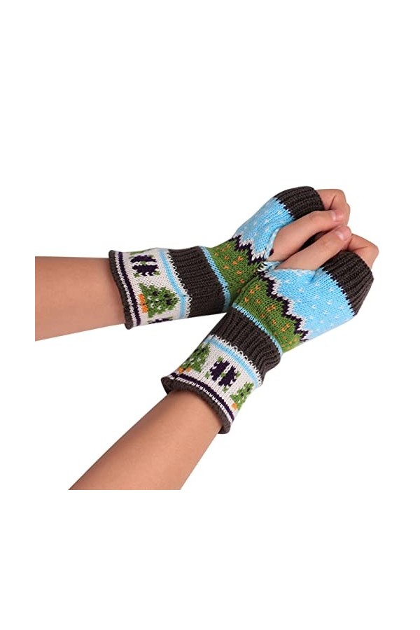 NIUREDLTD Gants sans doigts Poignet Vêtements Accessoires Gants tricotés Taille unique Gants tricotés Noir Long Unisexe pour 