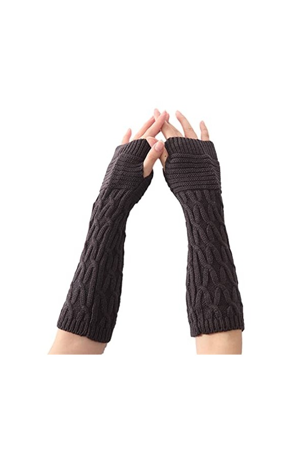 Gants mitaines pour femme - Gants dhiver pour temps froid - Gants chauds coupe-vent élastiques - Gants noirs thermiques pour