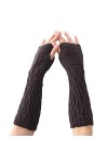 Gants mitaines pour femme - Gants dhiver pour temps froid - Gants chauds coupe-vent élastiques - Gants noirs thermiques pour