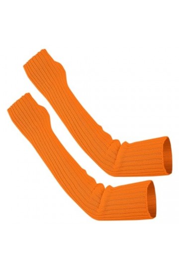 Gants mitaines pour femme par temps froid - Manchettes dhiver en tricot solide - Mitaines longues mitaines pour femme par te