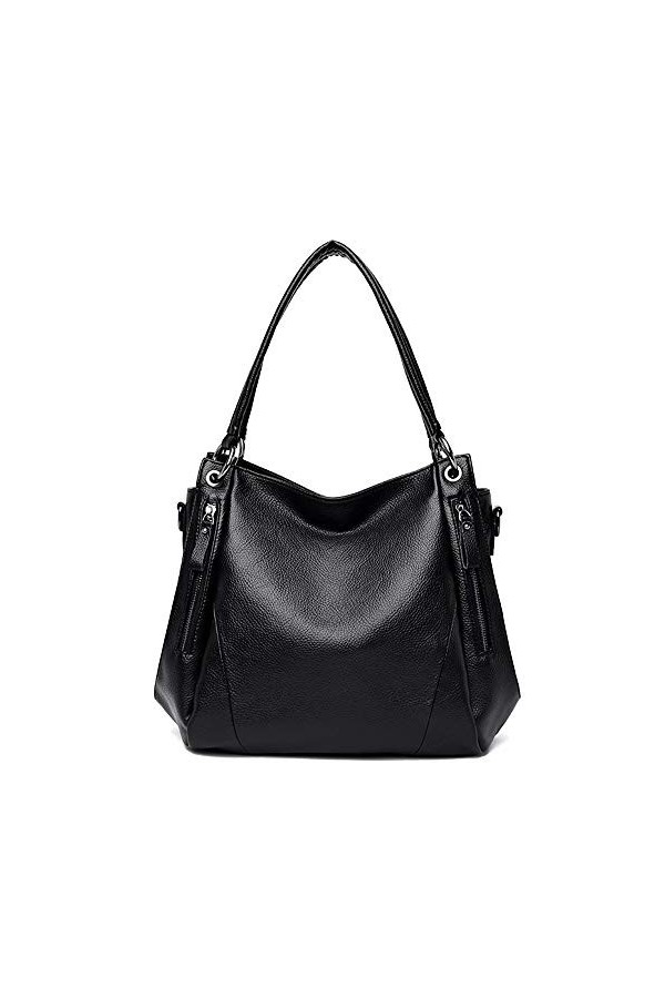 Coolives Sac à main avec Bandoulière pour Femme Hobo Sac à épaule Noir