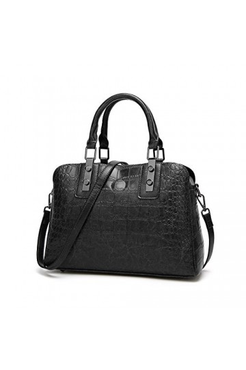 Coolives Sac a Main avec Bandoulière pour Femme Motif Crocodile Sac portés épaule Noir