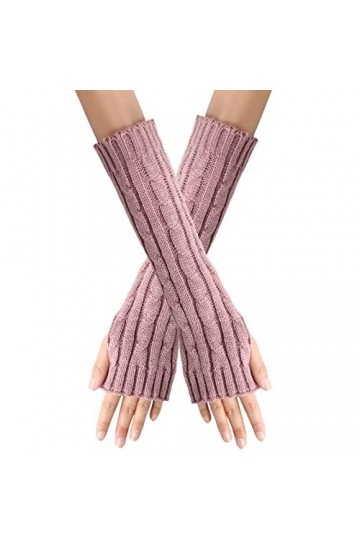 Gants longs chauffe-bras moufles extensibles mitaines longueur manches gants tricot gants chauds femmes chauffe-pouls hiver