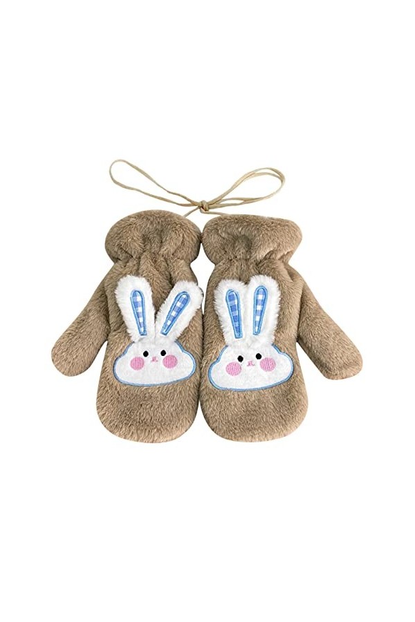 Gants pour temps froid Lapin 3D Gants dhiver Double Couche Moufles Femme Moufles Tressées Corde Épais Thermique Mitaines Cha