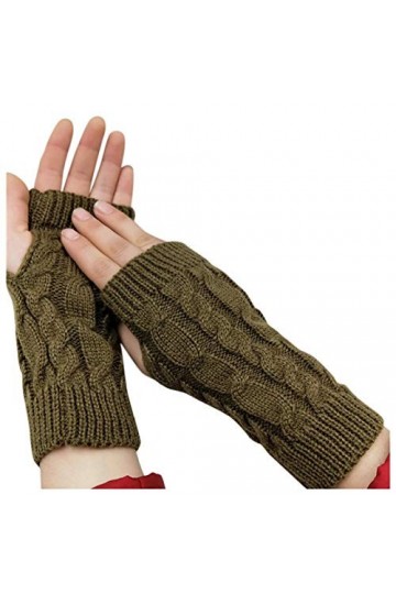 Mitaines tricotées sans doigts pour femme Noir Gants tricotés Gants tricotés dhiver chauds bras filles moufles taille unique
