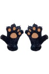 Tuelaly Moufles dhiver pour femme Motif de patte dours brodé Gants chauds résistants à lusure Cadeau chaleureux pour Noël 