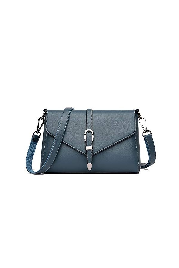 Coolives Sac à Bandoulière pour Femme en Cuir PU Petit Sac a épaule Elegant Sacs a Main Bleu