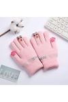 UnoSheng Oreilles de souris adultes gants polaire bébé hiver doigts moufles chaudes garçons ours tricotés gants de ski dessin