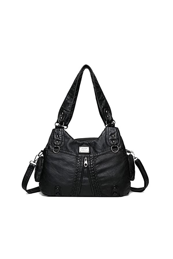 Coolives Sacs à Main portés épaule avec bandoulière pour Femme en Cuir PU Sac Hobo Vintage Sacoche Rétro Sac a élégant Sac ba
