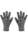 FGUUTYM Moufles pliantes Gants dhiver pour femmes avec tricot antidérapant Gants décran tactile, gris foncé, taille unique