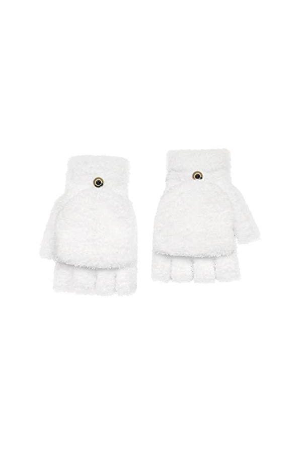 Guêtres de course pour homme en velours corail tricoté chaud convertible moufles à rabat sans doigts pour femme Gants dhiver