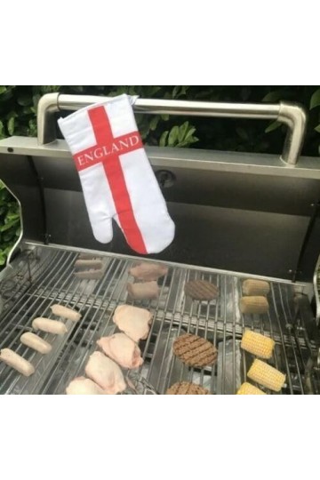 Angleterre Supporteurs St.Georges Croix Drapeau Gant Four Barbecue Cuisine Moufle Femmes Football Coupe du Monde Supporteurs 