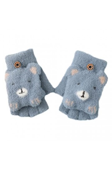 Gants de ski mitaines pour hommes tricotés pour enfants Plus dours de dessin animé moitié fait référence au retournement cha