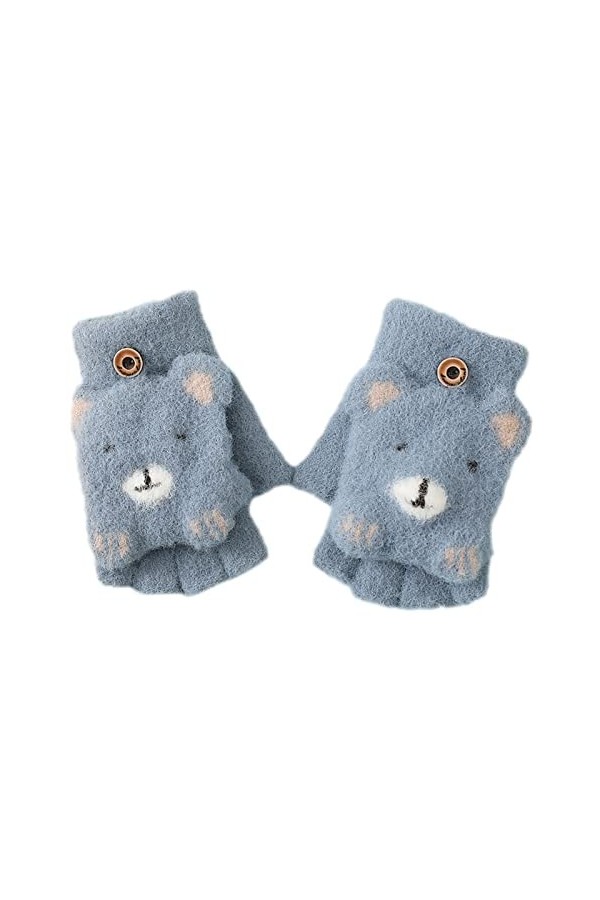 Gants de ski mitaines pour hommes tricotés pour enfants Plus dours de dessin animé moitié fait référence au retournement cha