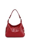 Coolives Hobo Sac à épaule avec Bandoulière pour Femme en Cuir PU élégant Sacs a Main Chic Vintage Sac Rouge