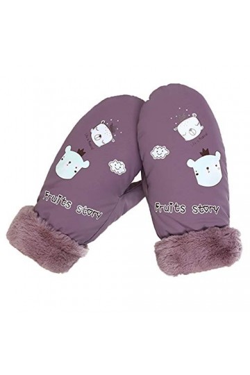 JUNGEN Moufle Femme Gants Epais Gants de Conduite Chauds Hiver Gants de Plein Doigt Garder au Chaud Violet Rose 