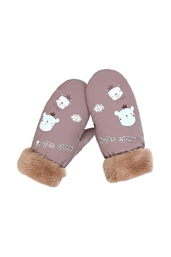 JUNGEN Moufle Femme Gants Epais Gants de Conduite Chauds Hiver Gants de Plein Doigt Garder au Chaud Violet Rose 