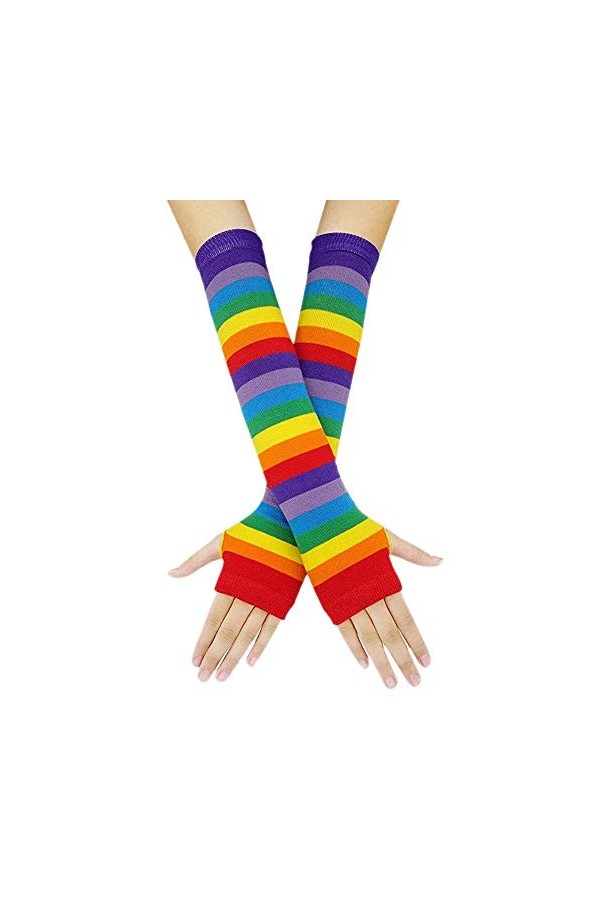 Mitaines sans doigts pour femmes Moufles à manches longues Gants doux Mitaines Mitaines Mitaines Chauffantes Tricotées Sans D