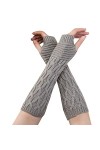NIUREDLTD Gants dhiver tricotés dhiver sans doigts Gants dhiver tricotés sans doigts pour femmes Noir Long Jambe Chauffe-m