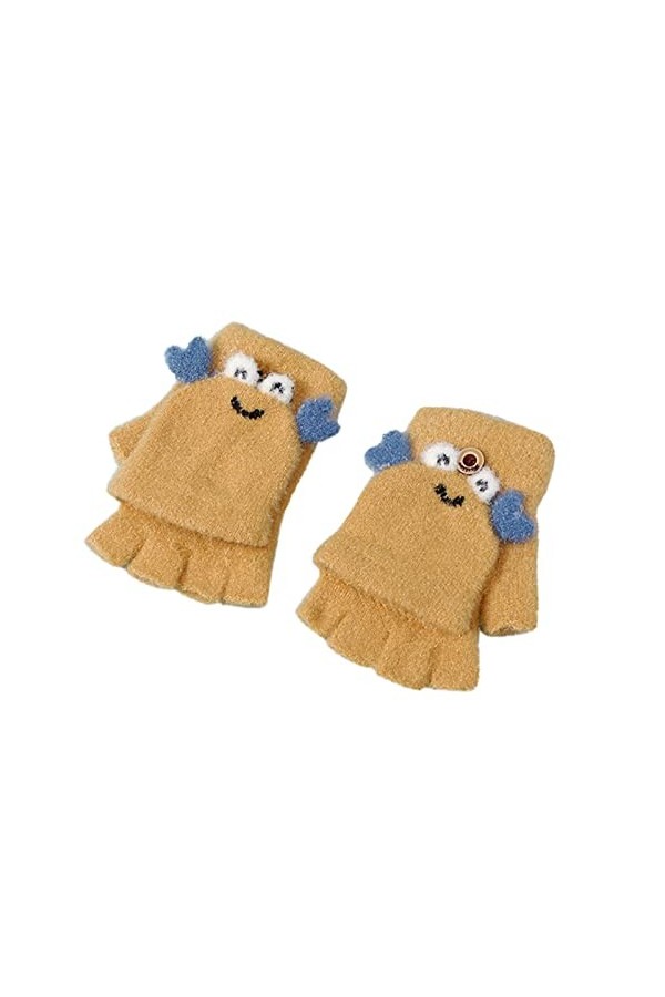 Gants mitaines avec poche pour bébé et enfant - Petits gants en forme de crabe - Gants dhiver chauds en tricot pour femme - 