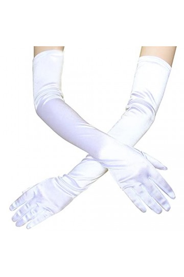 Gants moufles serrés unisexes tendance longs gants de performance de fête sexy couleur femme vintage solide accessoire gants 