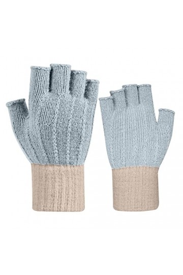 Gants de ski moufles dautomne et dhiver tricotés en laine pour homme et femme Gants chauds de couleur unie Gants de doigts 