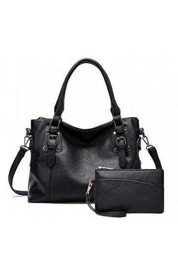 Coolives Ensemble Sac à Main portés Main avec bandoulière Sac Hobo Set Vintage Sacs à Main portés épaule pour Femme en Cuir P