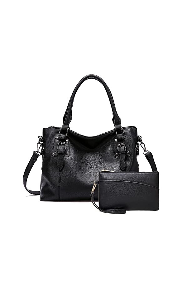 Coolives Ensemble Sac à Main portés Main avec bandoulière Sac Hobo Set Vintage Sacs à Main portés épaule pour Femme en Cuir P