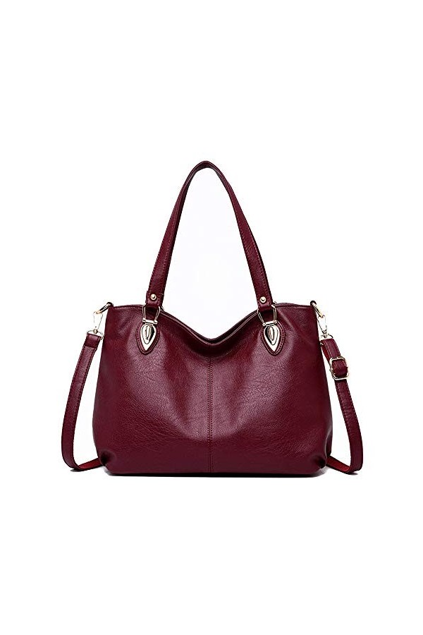 Coolives Sac Cabas avec Bandoulière pour Femme en Cuir PU Hobo Sac à épaule Sac a Tote Sac fourre-Tout Elegant Sacs a Main Vi