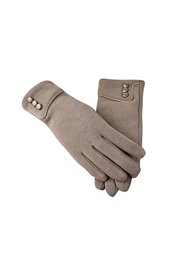Gants moufles pour femme par temps froid - Gants de décoration doux et chauds - Manchette boutonnée - Gants dhiver tendance 