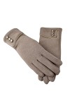 Gants moufles pour femme par temps froid - Gants de décoration doux et chauds - Manchette boutonnée - Gants dhiver tendance 
