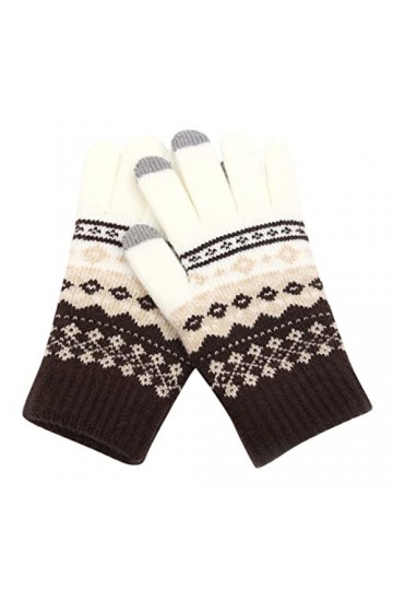 STKOOBQ Gants dhiver chauds en forme de flocon de neige avec écran tricoté tendance pour femme, gants mobiles et hommes adul