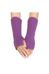 Gants Sans Doigts Tricotés - Gants en Tricot Demi-Doigt Classiques Chauffe-Poignets Gants Chauffants Extensible Gants Chauds 