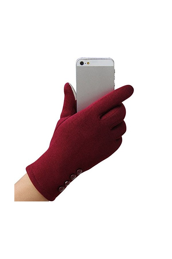 Gants dhiver chauds de sport de plein air à la mode écran tactile gants en coton moufles non polaire doux doublés coupe-vent