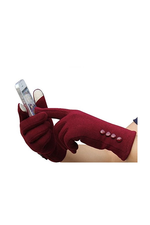 Gants dhiver chauds de sport de plein air à la mode écran tactile gants en coton moufles non polaire doux doublés coupe-vent